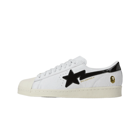 Overkicks - Adidas Superstar Vintage Bape White Black (JR2701) - vista lateral