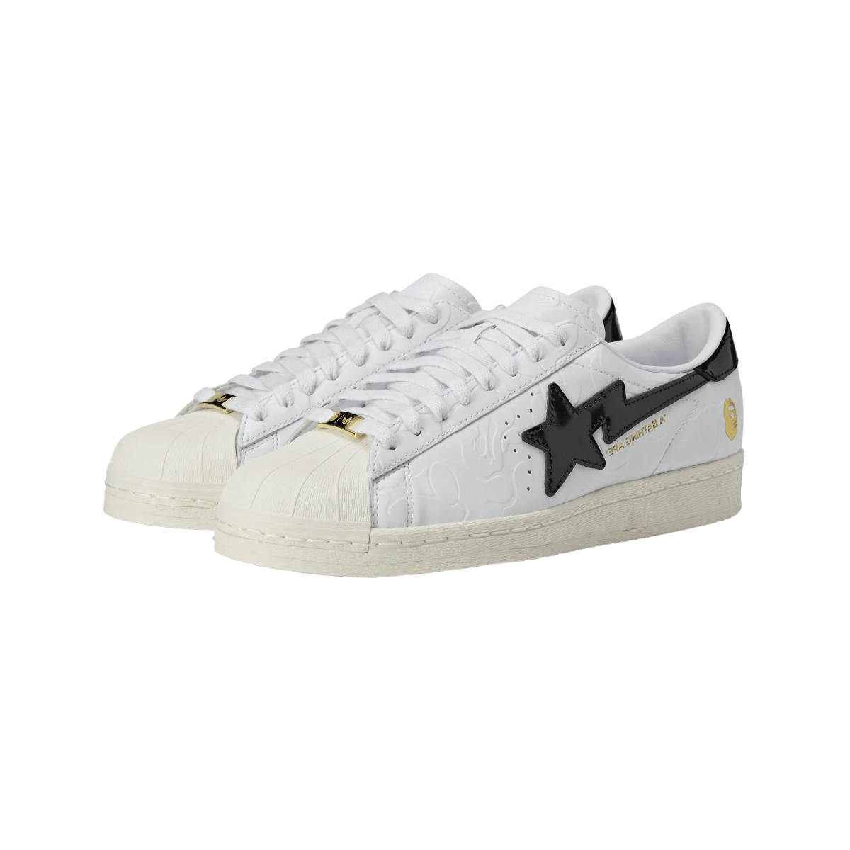 Overkicks - Adidas Superstar Vintage Bape White Black (JR2701) - vista trasera