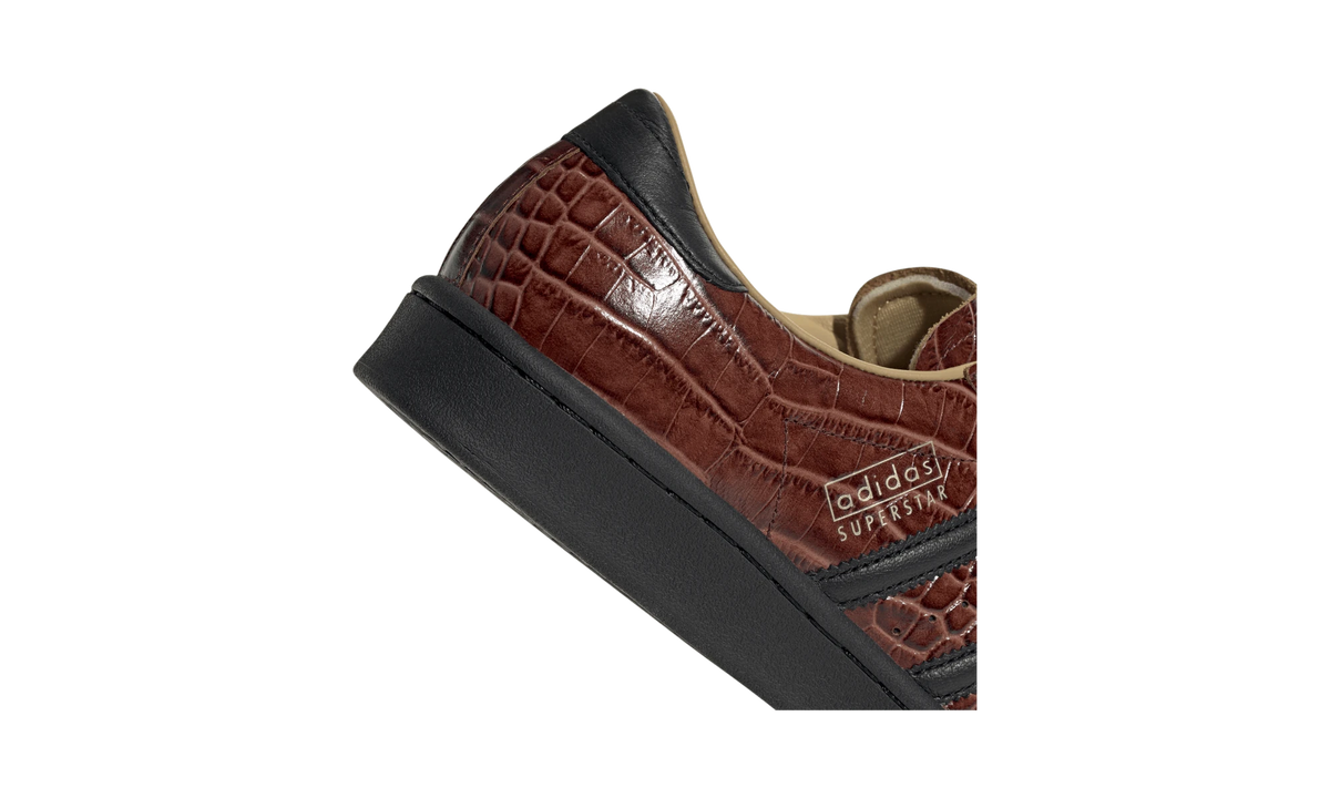 Overkicks - Adidas Superstar Vintage Croc Fox Brown (JQ3258) - detalle lateral interior