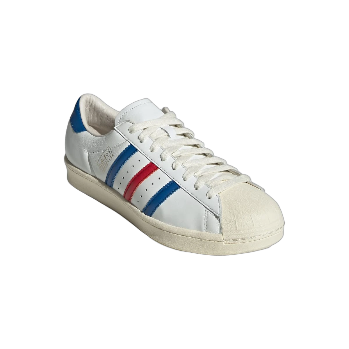 Overkicks - Adidas Superstar Vintage White Blue Better Scarlet Made in Germany (JQ6345) - detalle suela