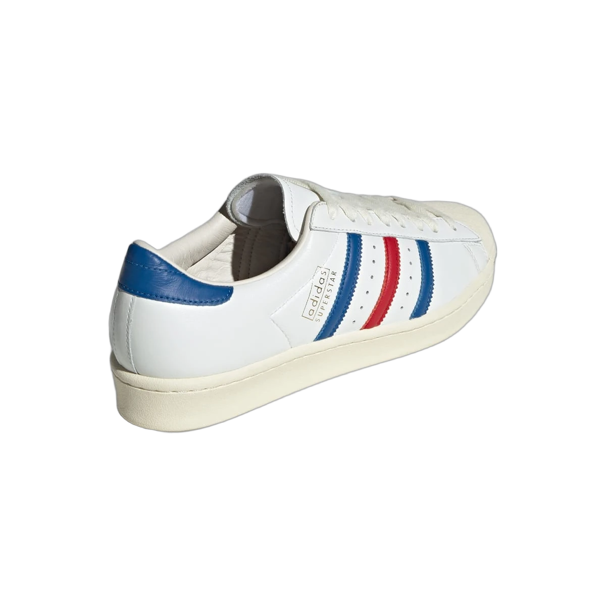 Overkicks - Adidas Superstar Vintage White Blue Better Scarlet Made in Germany (JQ6345) - vista superior