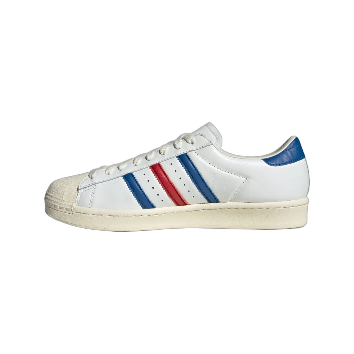 Overkicks - Adidas Superstar Vintage White Blue Better Scarlet Made in Germany (JQ6345) - detalle talón
