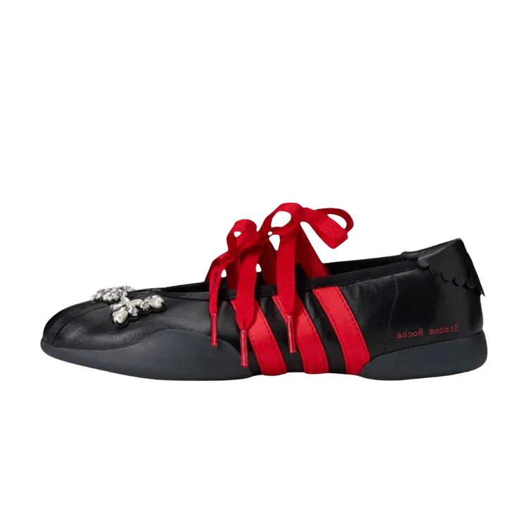Overkicks - Adidas Taekwondo Ballerina Simone Rocha Black Better Scarlet (Women's) (KJ5248) - vista lateral