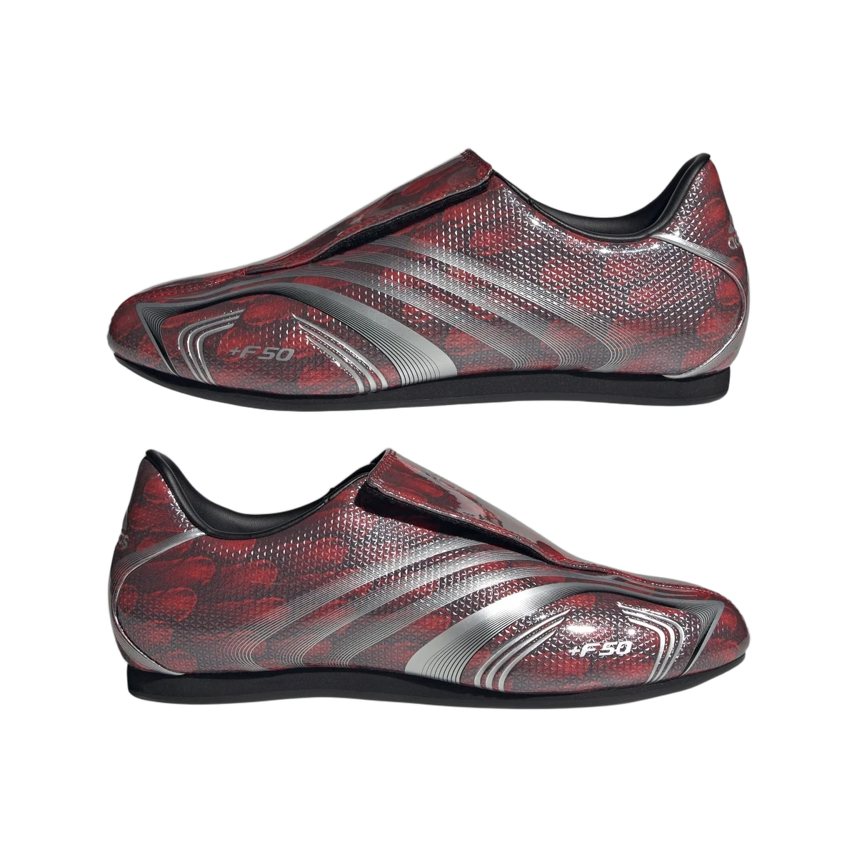Overkicks - Adidas Taekwondo F50 Better Scarlet Silver Metallic (IH6859) - detalle lateral interior
