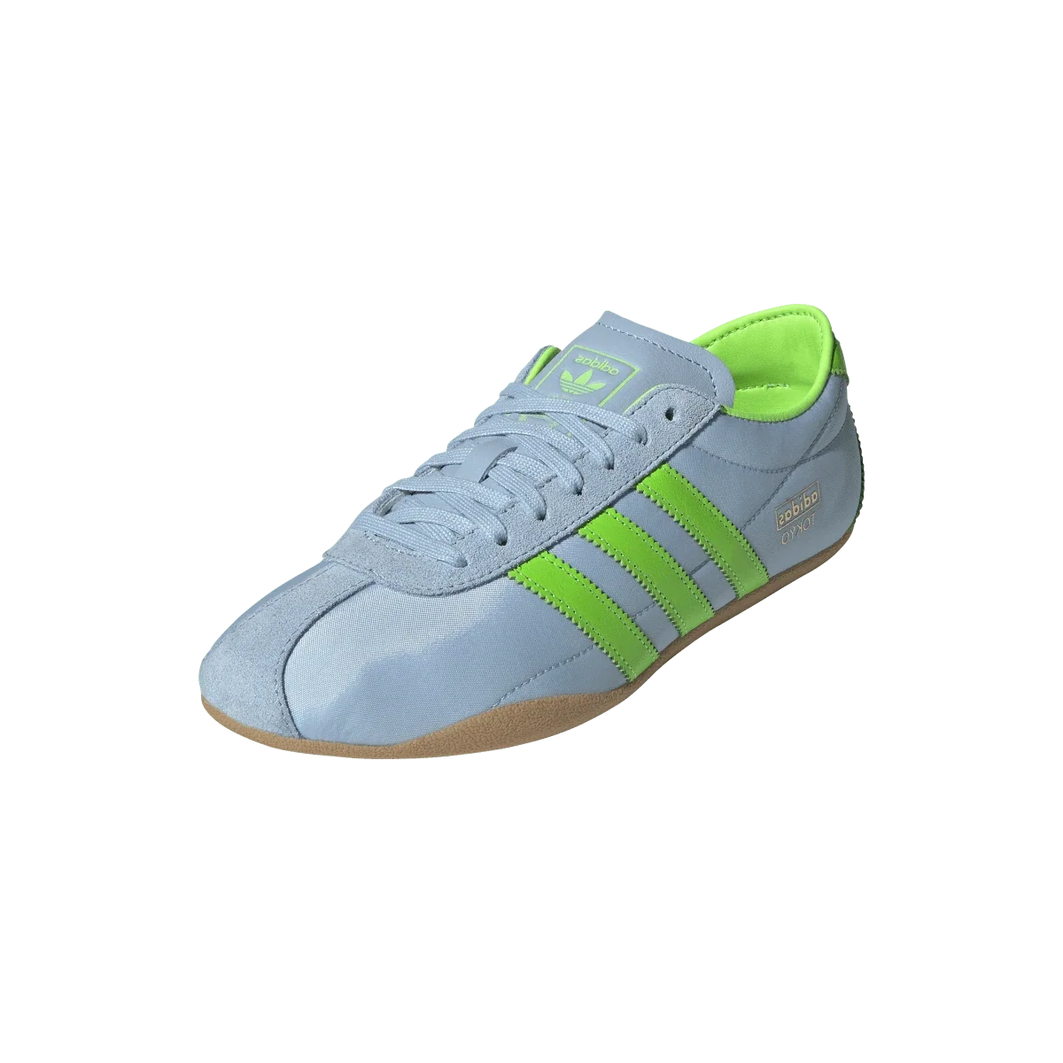 Overkicks - Adidas Tokyo Clear Sky Solar Green Gum (Womens) (JQ0582) - vista trasera
