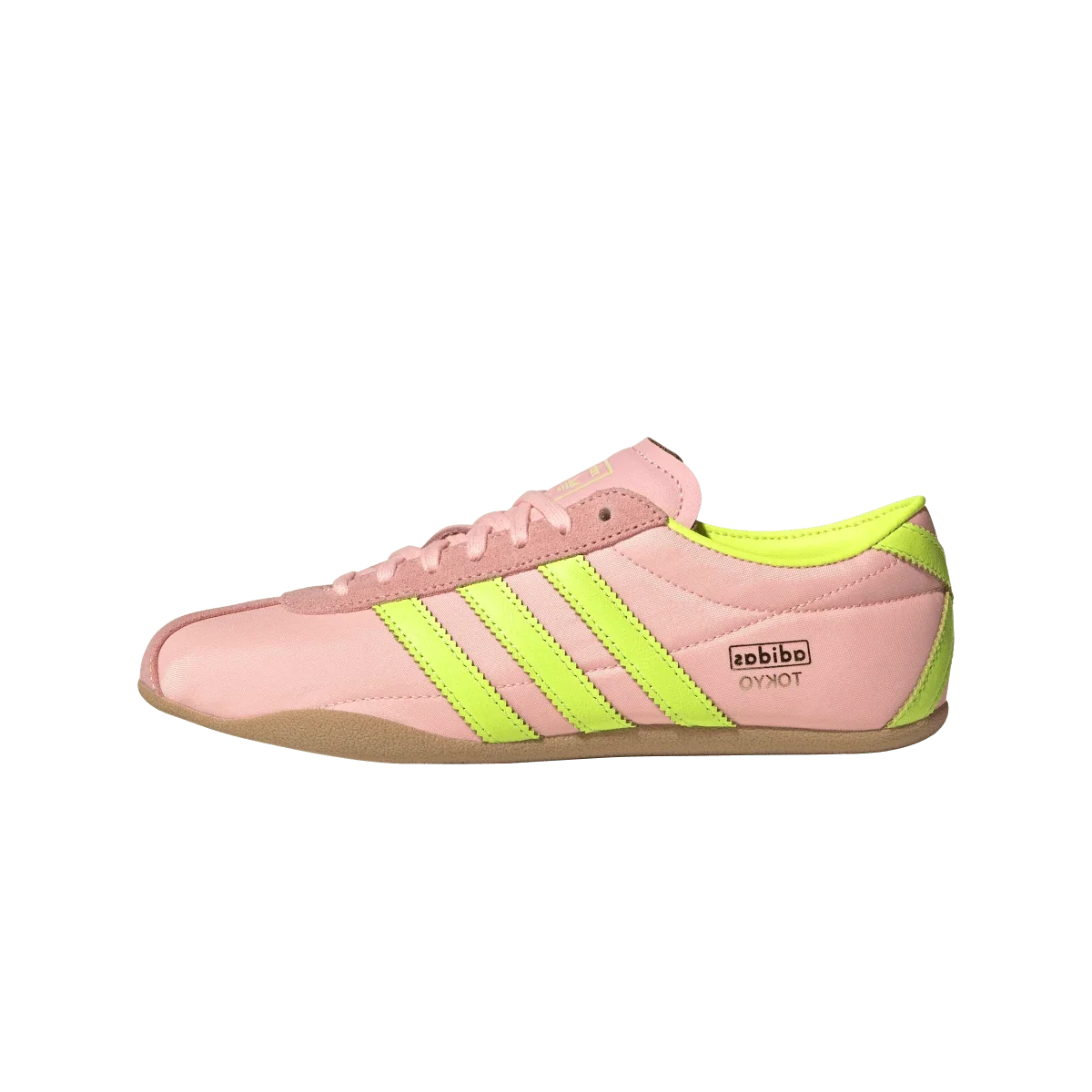 Overkicks - Adidas Tokyo Glow Pink Solar Yellow Gum (Womens) (JQ0584) - vista lateral
