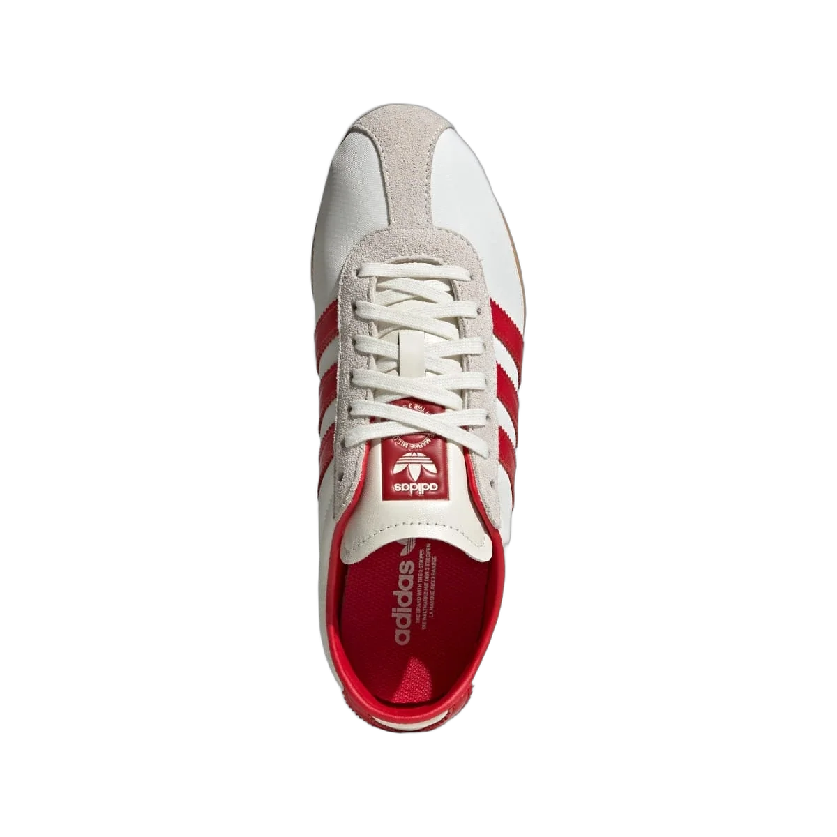 Overkicks - Adidas Tokyo Off White Better Scarlet Gum (Womens) (JI3300) - vista trasera