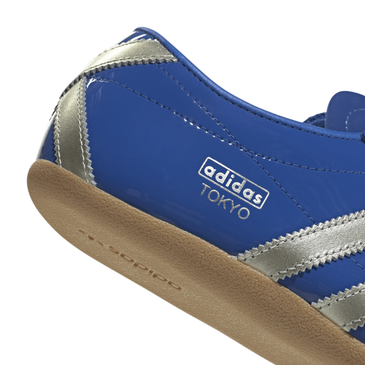 Overkicks - Adidas Tokyo Patent Blue Alumina (Womens) (JQ0595) - detalle lateral interior
