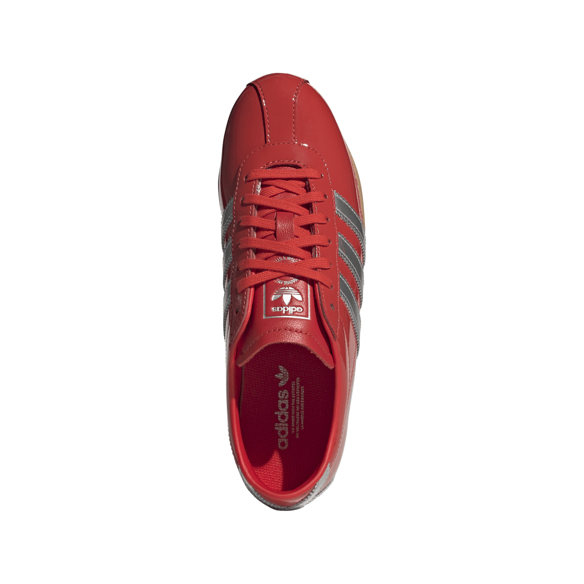 Overkicks - Adidas Tokyo Patent Red Silver Metallic (Womens) (JQ0596) - par completo