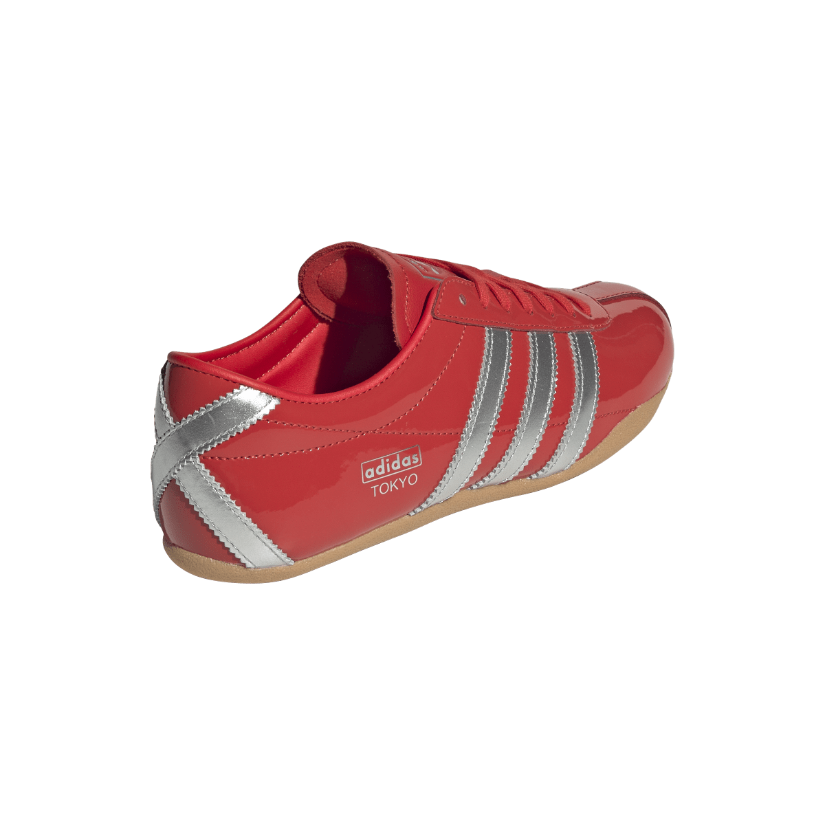 Overkicks - Adidas Tokyo Patent Red Silver Metallic (Womens) (JQ0596) - vista superior