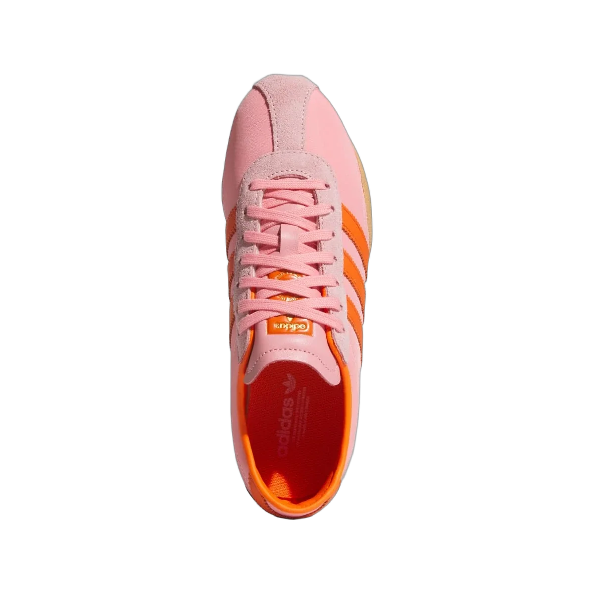 Overkicks - Adidas Tokyo Semi Pink Spark Orange Gold Metallic (Womens) (JI3297) - vista trasera