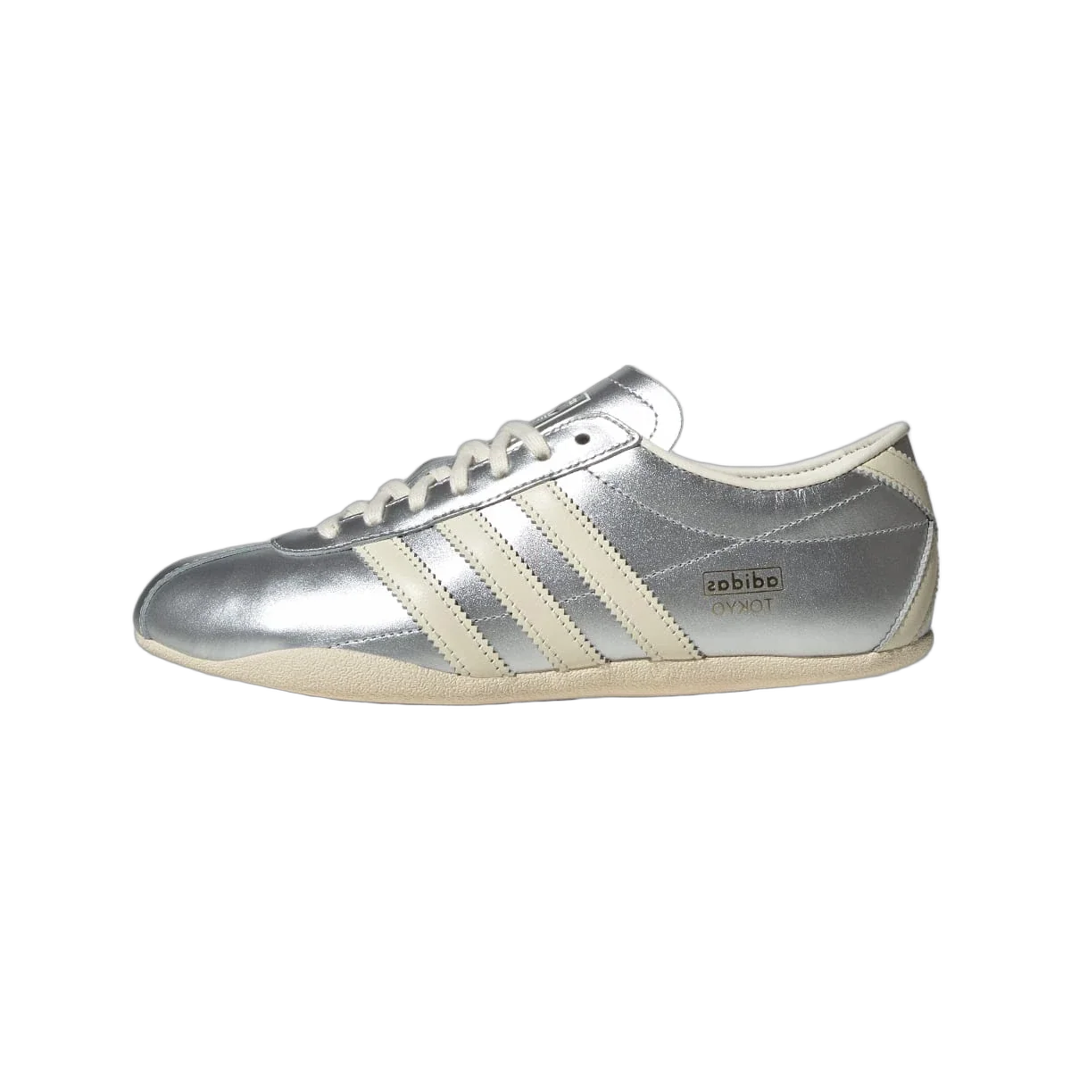 Overkicks - Adidas Tokyo Silver Metallic Cream White (Womens) (JQ0593) - vista lateral