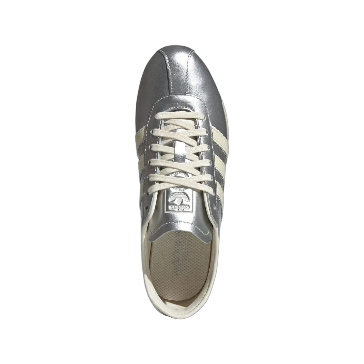 Overkicks - Adidas Tokyo Silver Metallic Cream White (Womens) (JQ0593) - vista trasera