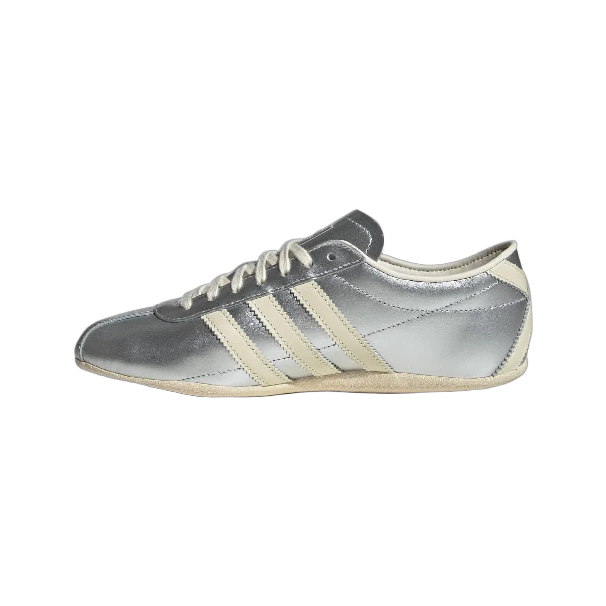Overkicks - Adidas Tokyo Silver Metallic Cream White (Womens) (JQ0593) - detalle talon