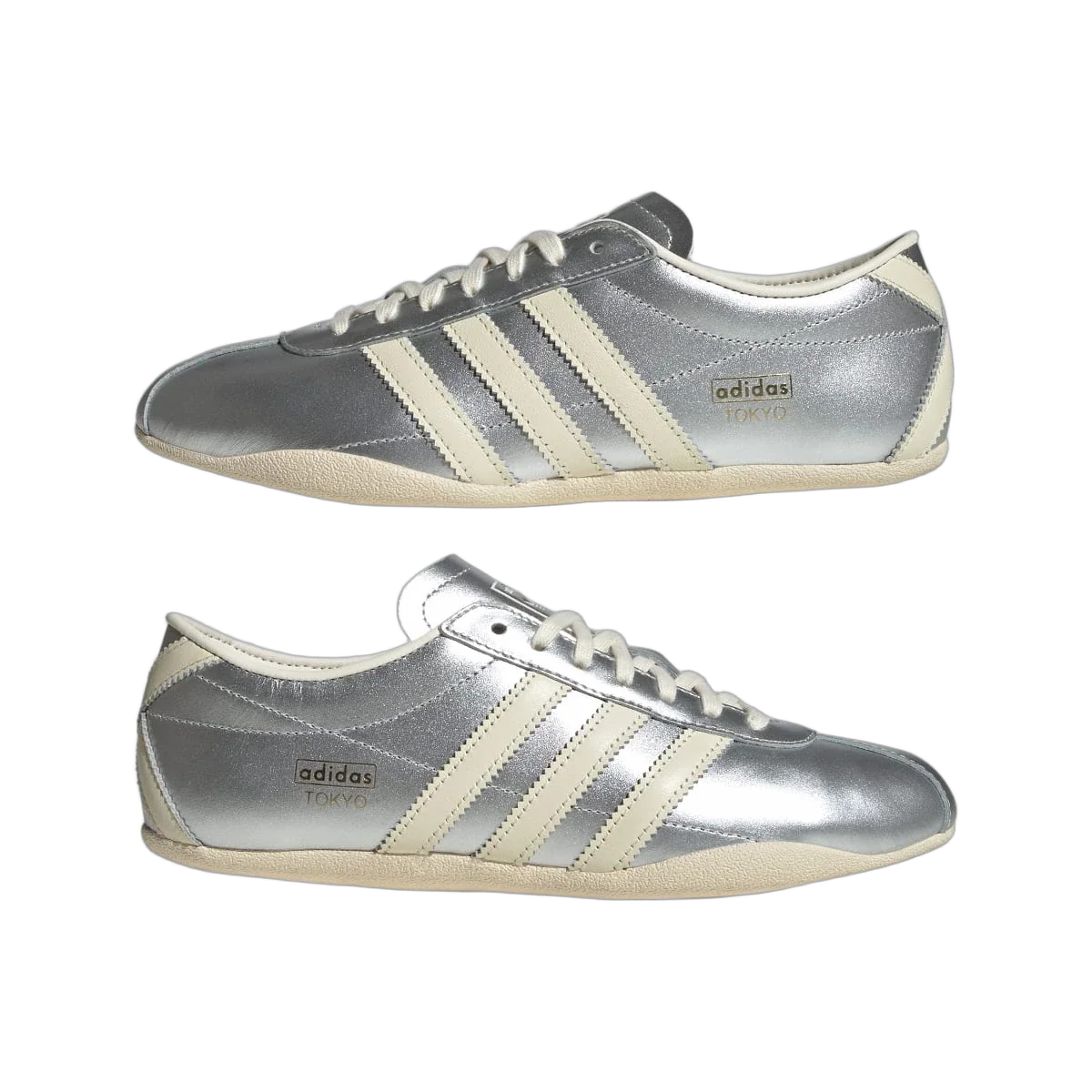 Overkicks - Adidas Tokyo Silver Metallic Cream White (Womens) (JQ0593) - detalle lateral interior
