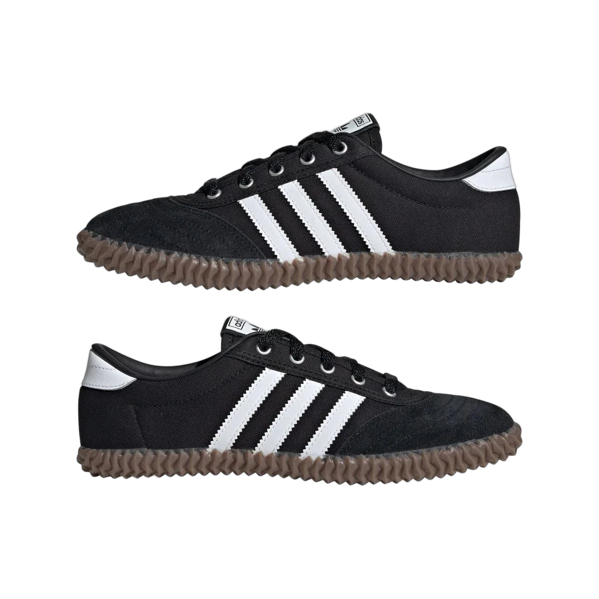 Overkicks - Adidas Volley Plimsole Core Black Cloud White Gum (Womens) (JR6016) - detalle lateral interior