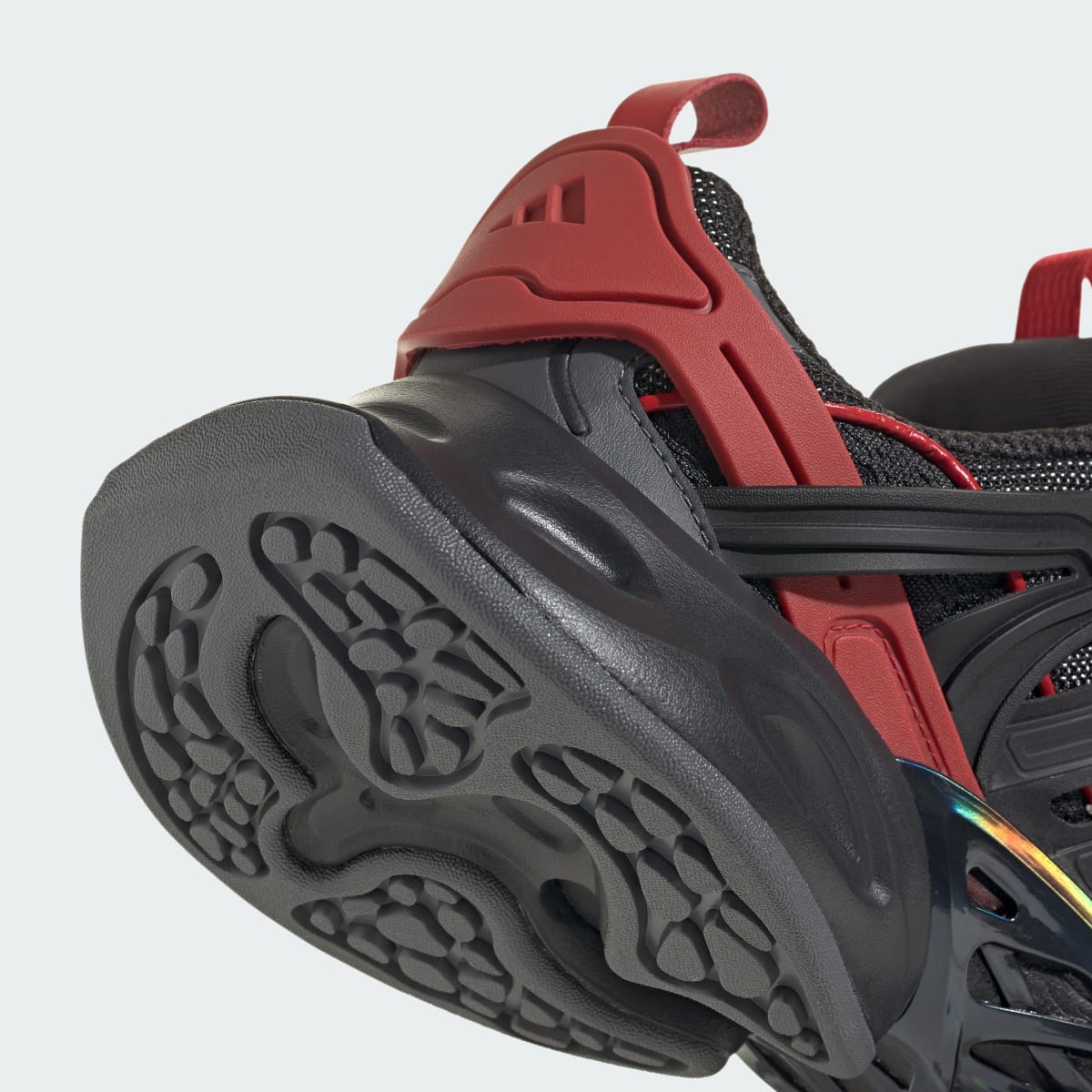 Overkicks - Adidas XLG Runner Deluxe Black Gold Metallic Red (JQ2974) - detalle lateral interior