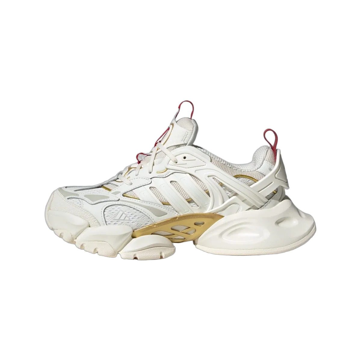 Overkicks - Adidas XLG Runner Deluxe Off White Gold Metallic Red (JQ2973) - vista lateral