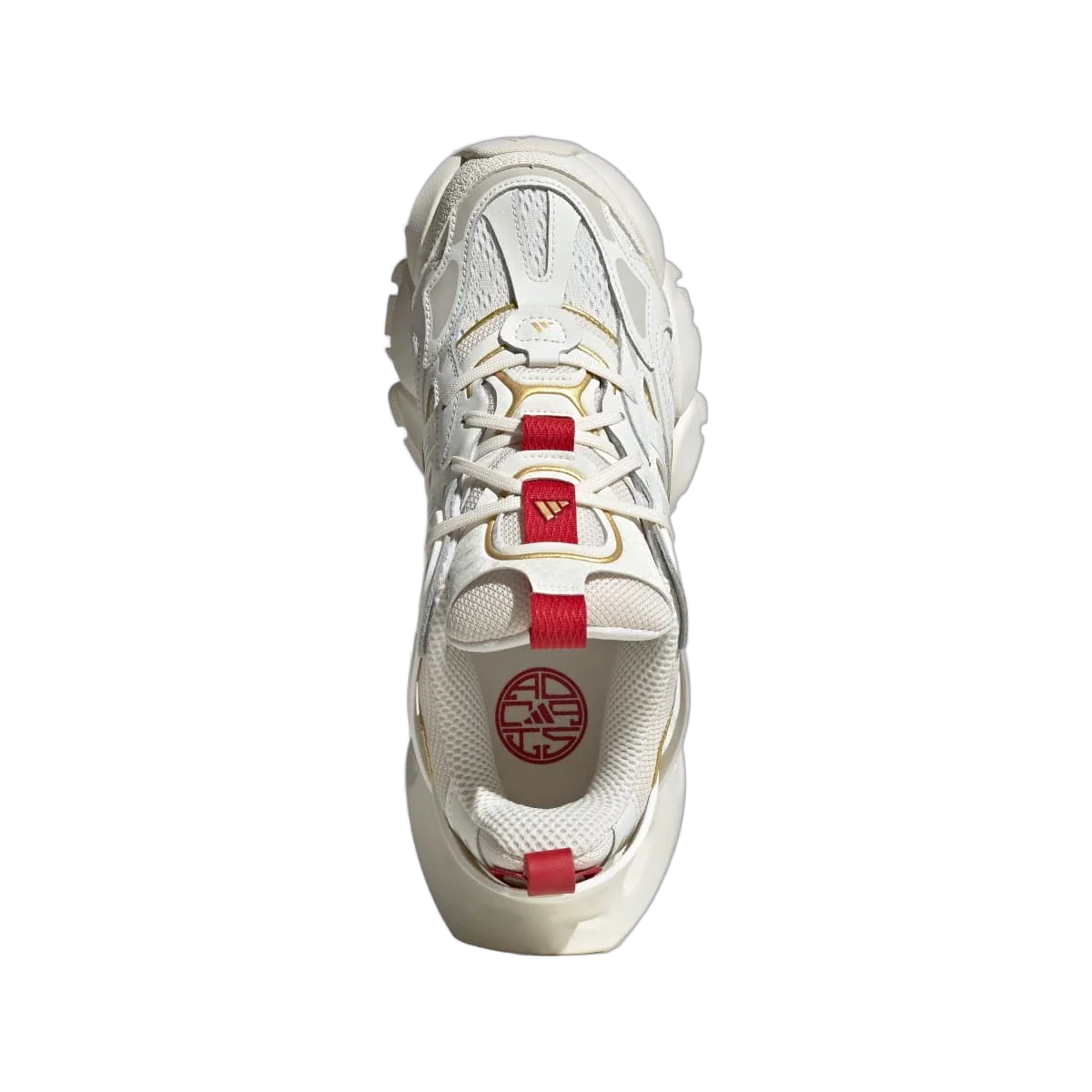 Overkicks - Adidas XLG Runner Deluxe Off White Gold Metallic Red (JQ2973) - vista trasera