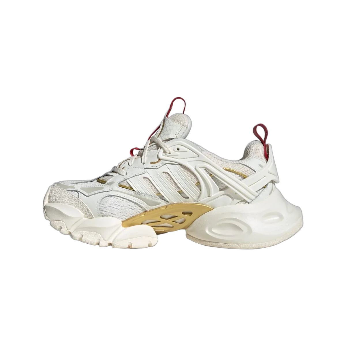 Overkicks - Adidas XLG Runner Deluxe Off White Gold Metallic Red (JQ2973) - detalle talon