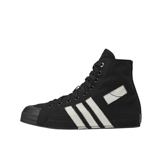 Overkicks - Adidas Y-3 Nizza Hi Black Off White Cut Out (KK3708) - vista lateral