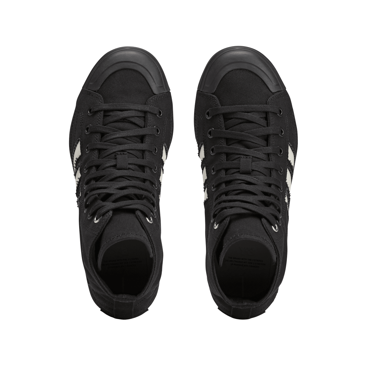 Overkicks - Adidas Y-3 Nizza Hi Black Off White Cut Out (KK3708) - detalle suela