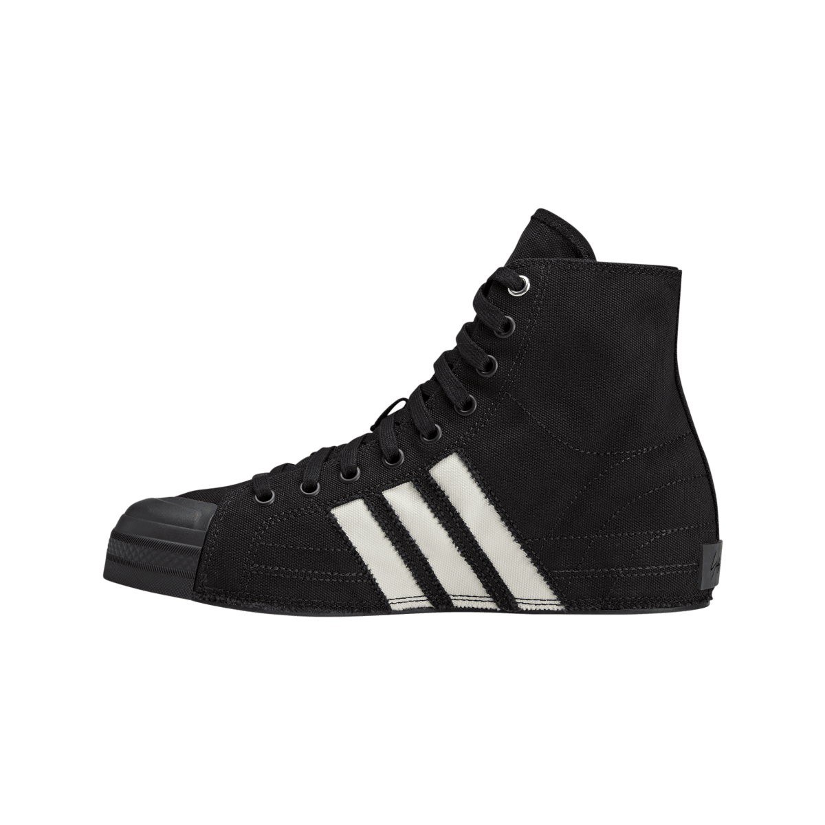 Overkicks - Adidas Y-3 Nizza Hi Black Off White Cut Out (KK3708) - detalle lateral interior