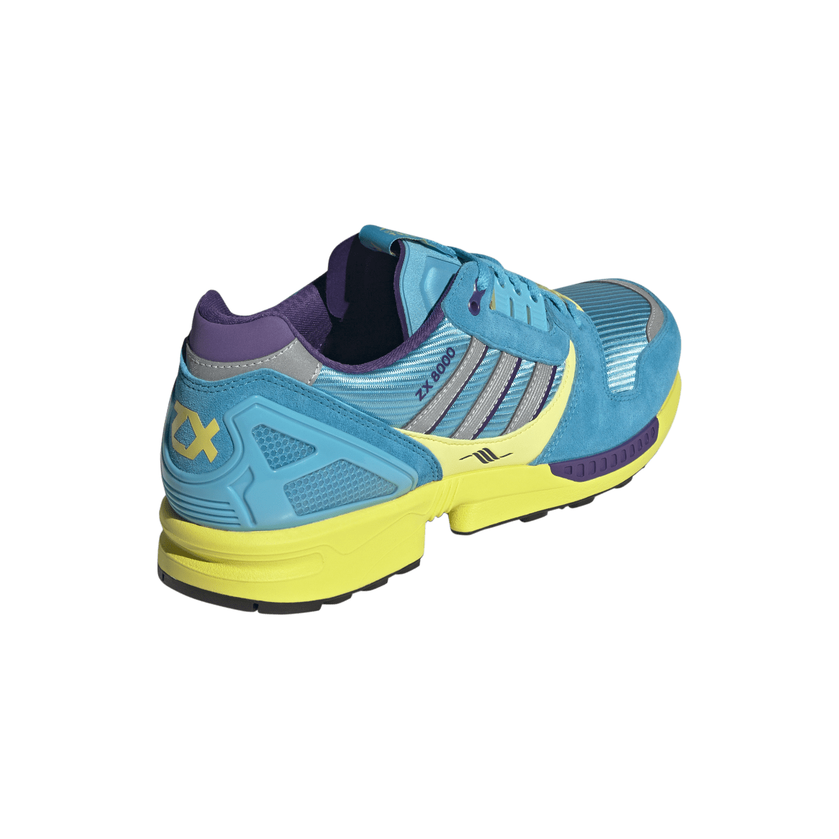 Overkicks - Adidas ZX 8000 Consortium Blue Glow Unity Purple (JQ6739) - detalle talon