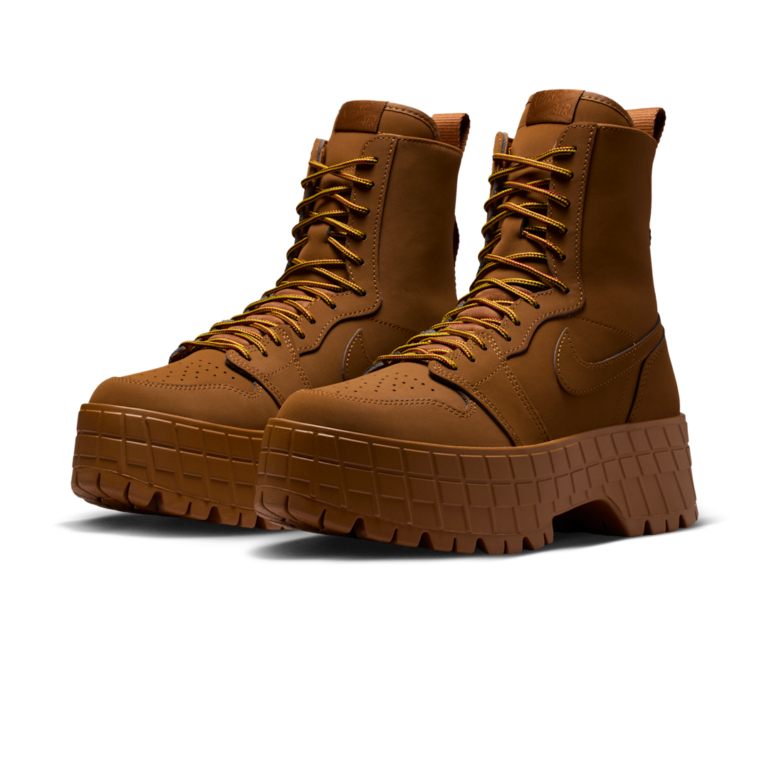 Overkicks - Air Jordan 1 High Brooklyn Light British Tan (IO8742-281) - vista trasera
