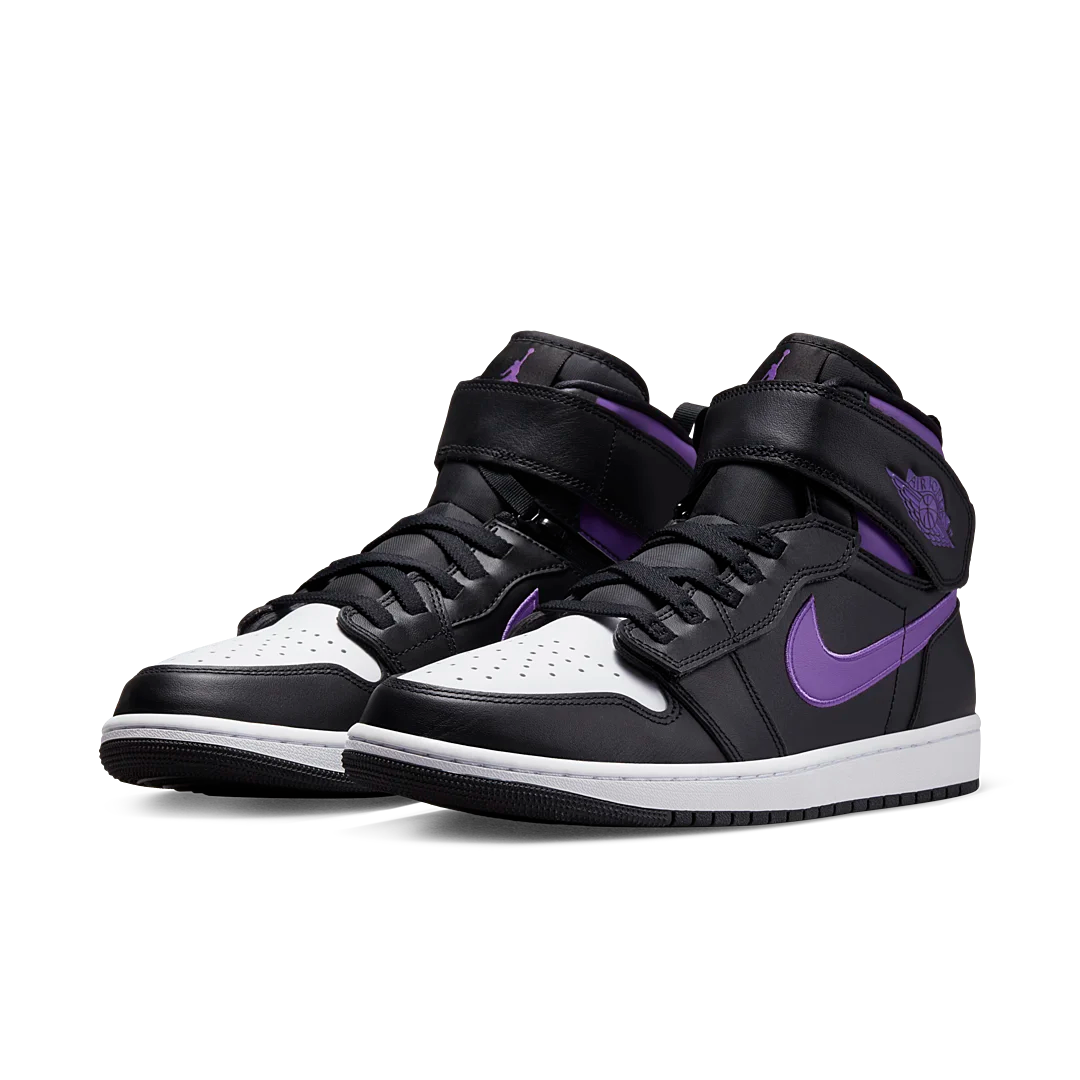 Overkicks - Air Jordan 1 High FlyEase Black Bright Violet (CQ3835-051) - vista trasera