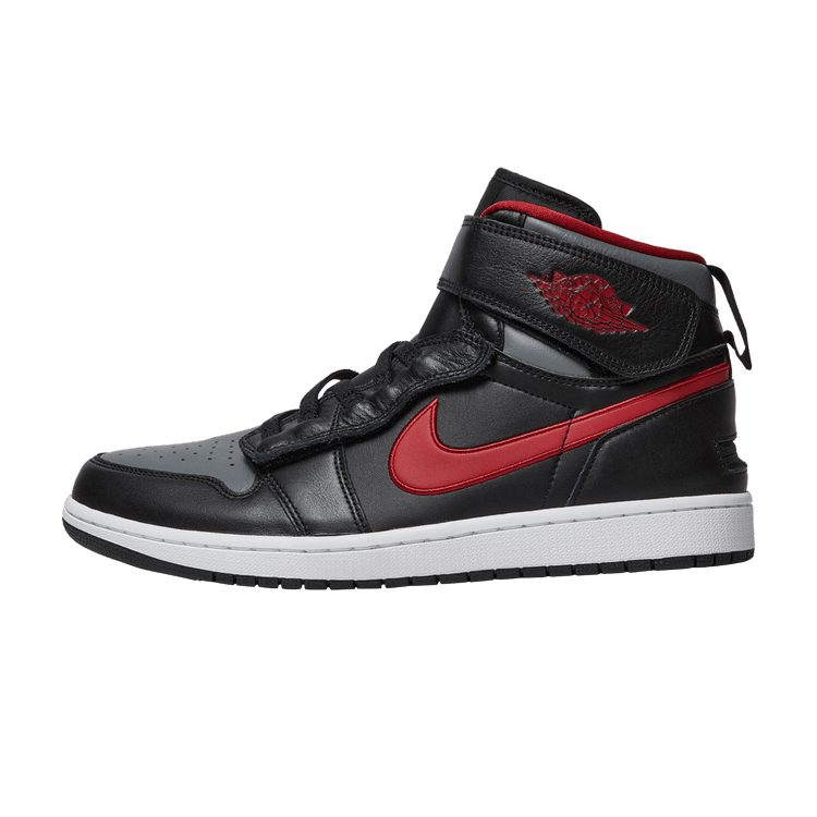 Overkicks - Air Jordan 1 High FlyEase Black Gym Red Smoke Grey (CQ3835-006) - vista lateral
