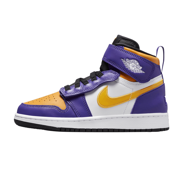 Overkicks - Air Jordan 1 High FlyEase Lakers (GS) (DC7986-517) - vista lateral
