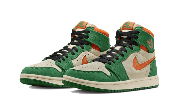 Overkicks - Air Jordan 1 High Zoom Air CMFT 2 Pine Green Orange Blaze (DV1305-308) - vista trasera