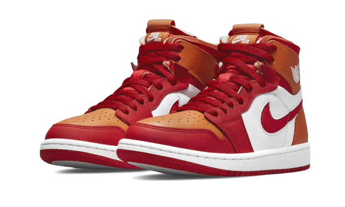 Overkicks - Air Jordan 1 High Zoom Air CMFT Fire Red Hot Curry (CT0979-603) - vista trasera