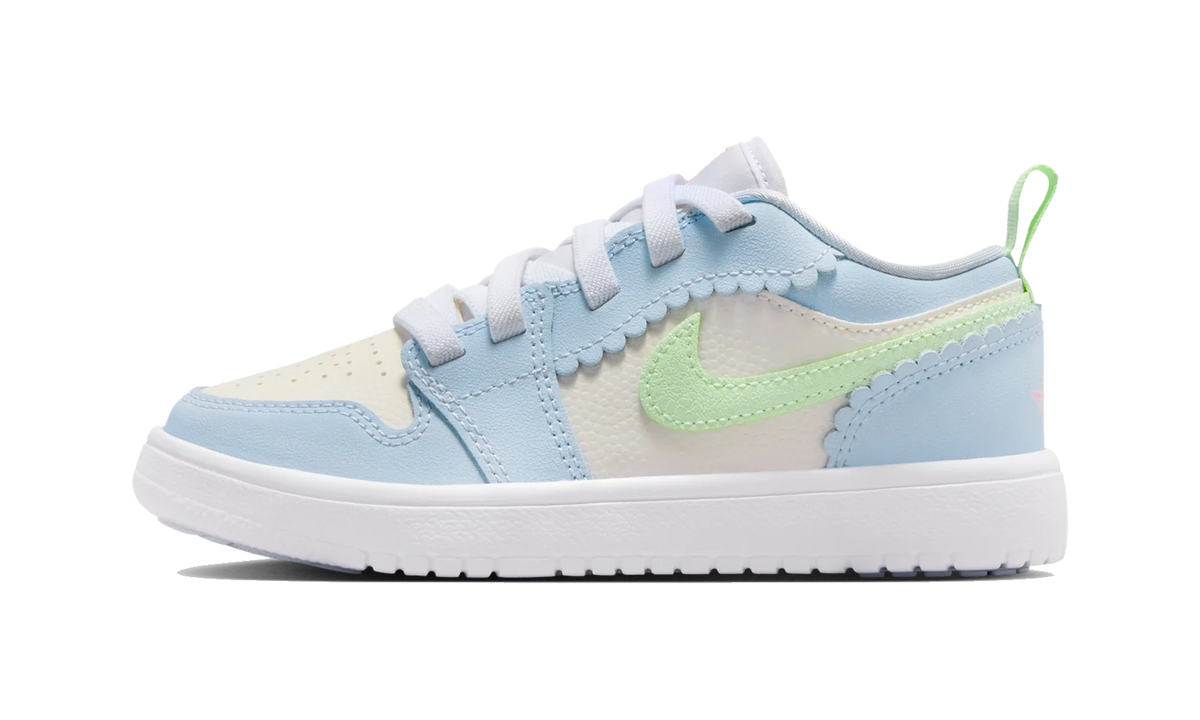 Overkicks - Air Jordan 1 Low ALT SE Half Blue Sail Vapor Green (PS) (IB7117-403) - vista lateral