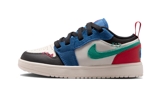 Overkicks - Air Jordan 1 Low ALT SE True Blue Red Kinetic Green (PS) (IO2054-401) - vista lateral