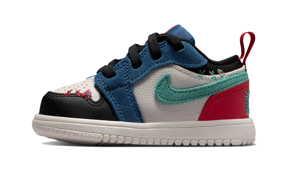 Overkicks - Air Jordan 1 Low ALT SE True Blue Red Kinetic Green (TD) (IO2064-401) - vista lateral