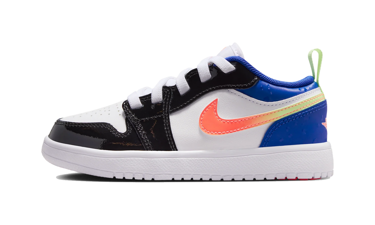 Overkicks - Air Jordan 1 Low ALT SE White Black Royal Bright Mango (PS) (II1250-100) - vista lateral