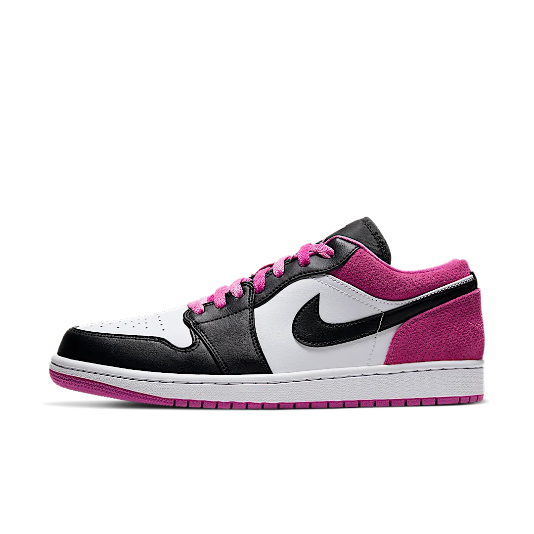 Overkicks - Air Jordan 1 Low Black Active Fuchsia (CK3022-005) - vista lateral