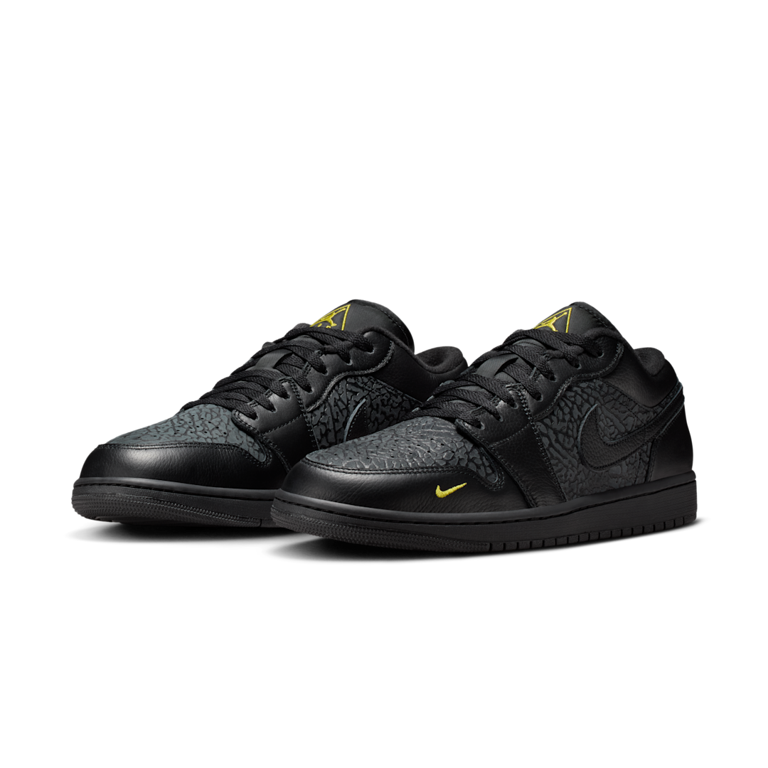 Overkicks - Air Jordan 1 Low Black Elephant Print (IM6568-010) - vista trasera