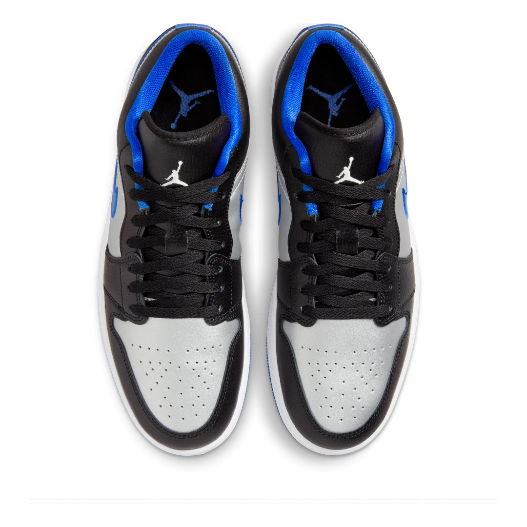 Overkicks - Air Jordan 1 Low Black Game Royal Metallic Platinum (553558-007) - par completo