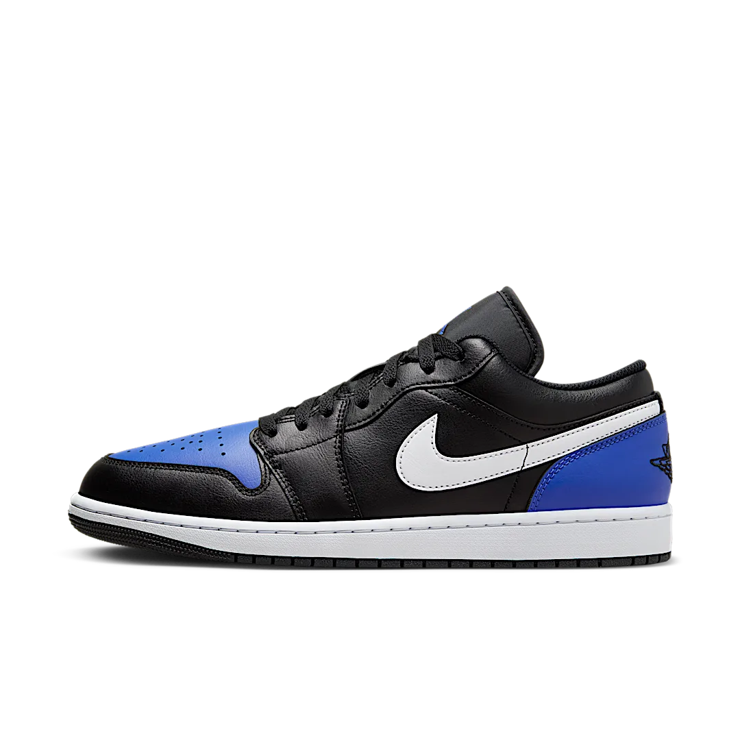 Overkicks - Air Jordan 1 Low Black Royal Toe (553558-042) - vista lateral