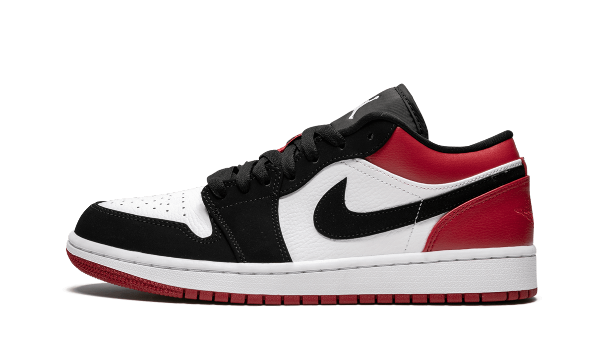 Overkicks - Air Jordan 1 Low Black Toe (2019) (553558-116) - vista lateral
