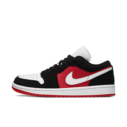 Overkicks - Air Jordan 1 Low Black White Gym Red (DC0774-016) - vista lateral