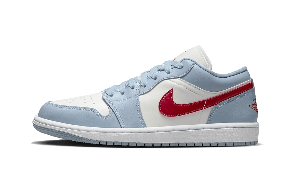 Overkicks - Air Jordan 1 Low Blue Whisper Dune Red (DC0774-164) - vista lateral