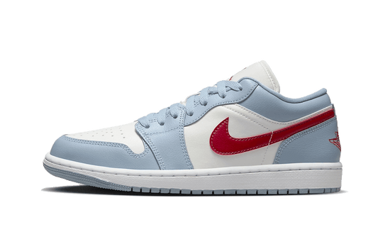 Overkicks - Air Jordan 1 Low Blue Whisper Dune Red (DC0774-164) - vista lateral
