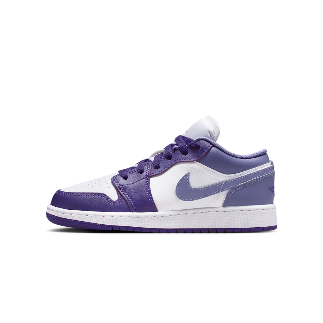 Overkicks - Air Jordan 1 Low Court Purple White Dusty Amethyst (GS) (553560-551) - vista lateral