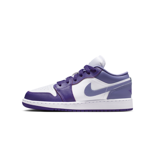 Overkicks - Air Jordan 1 Low Court Purple White Dusty Amethyst (GS) (553560-551) - vista lateral