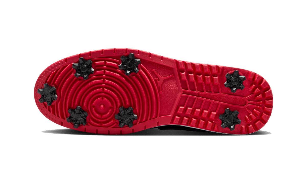 Overkicks - Air Jordan 1 Low Golf Spiked Bred Black Patent (IQ3417-002) - par completo