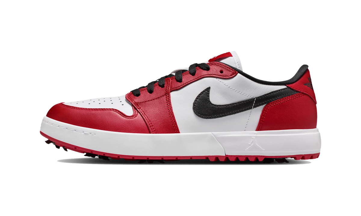 Overkicks - Air Jordan 1 Low Golf Spiked Varsity Red White Black (IQ3417-600) - vista lateral